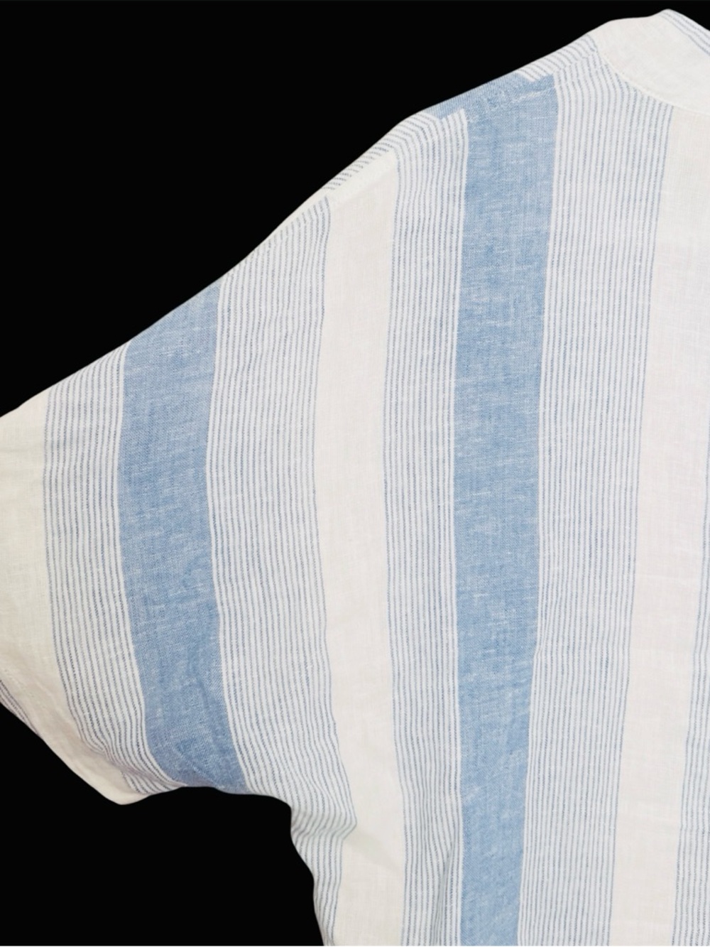 Rails Thea Tie Front Top SZ XS Blue/White Linen Blend Preppy Coastal Vacay - Picture 6 of 10